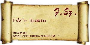 Für Szabin névjegykártya